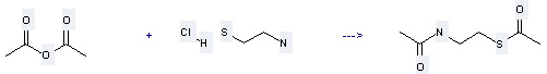 Ethanethioic acid,S-[2-(acetylamino)ethyl] ester can be prepared by acetic acid anhydride, 2-amino-ethanethiol and hydrochloride